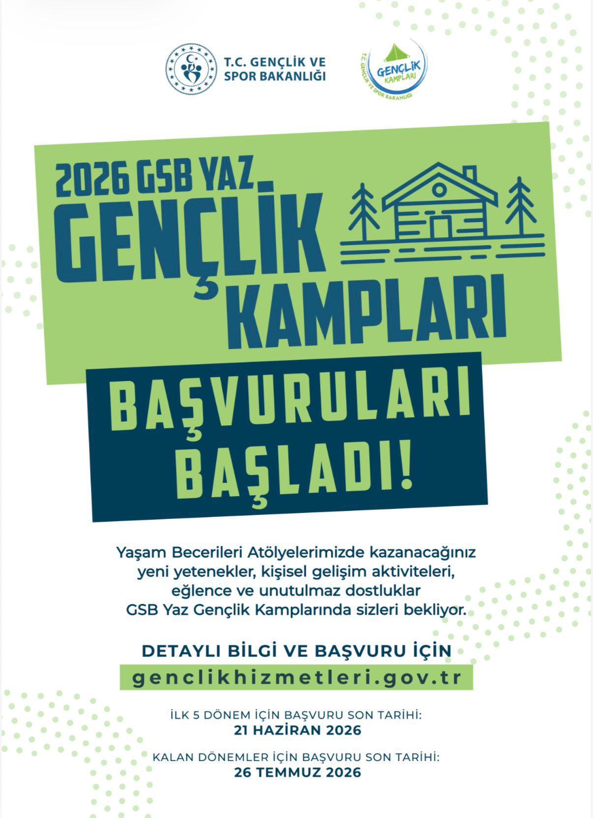 GENÇLİK KAMPLARI BAŞVURULARI BAŞLADI
