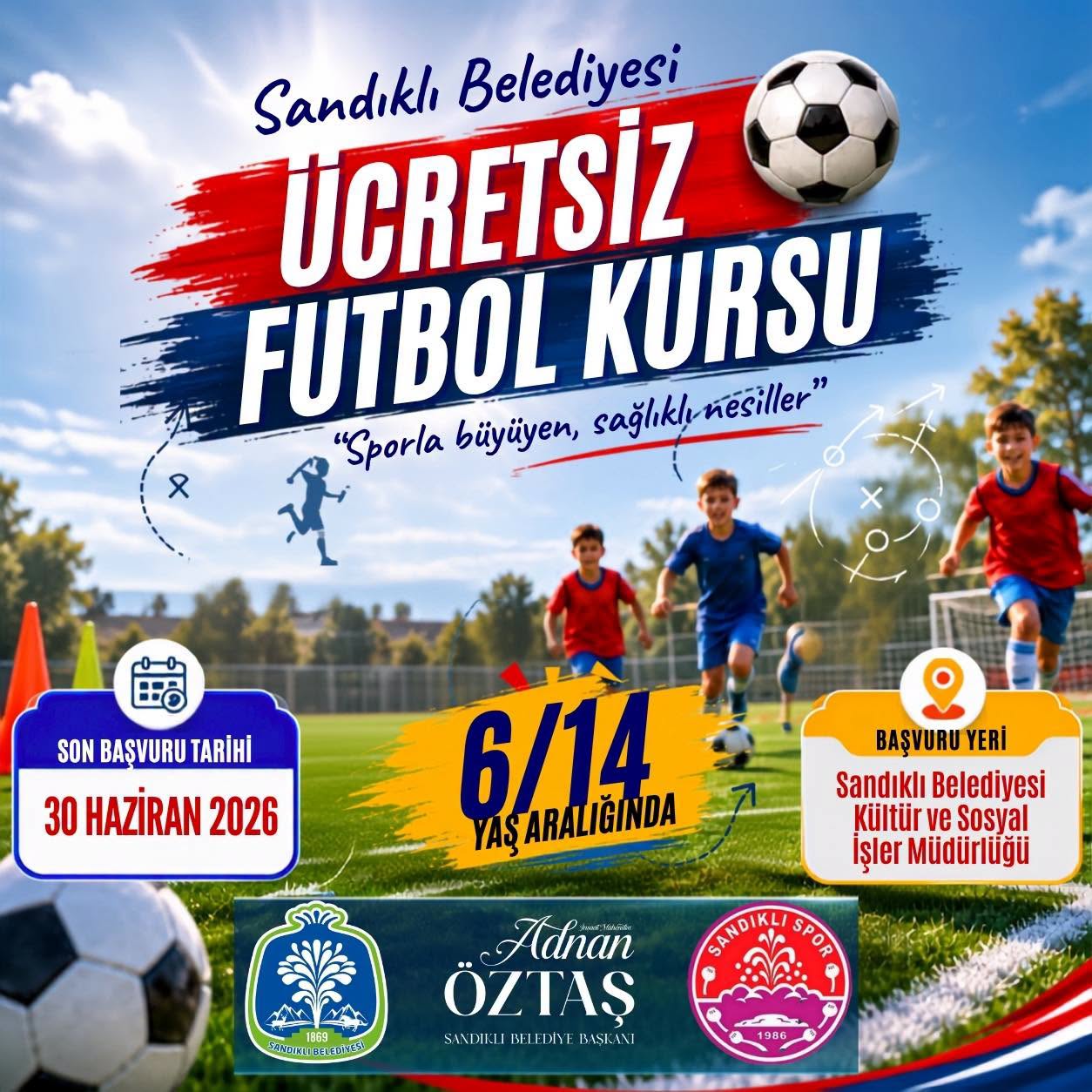 Sandıklı Belediyesi Ücretsiz Futbol Kursu Başlıyor