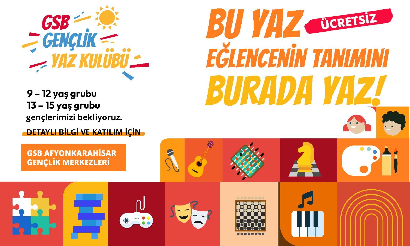 Afyonkarahisar'da Ücretsiz GSB Gençlik Yaz Kulübü Programları Başlıyor