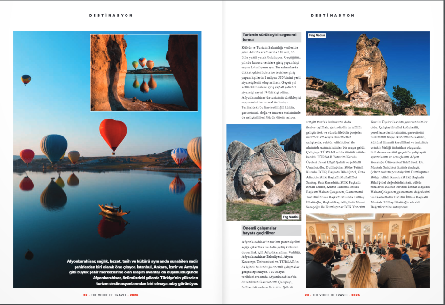 The Voice of Travel Dergisinde Afyon Tanıtıldı