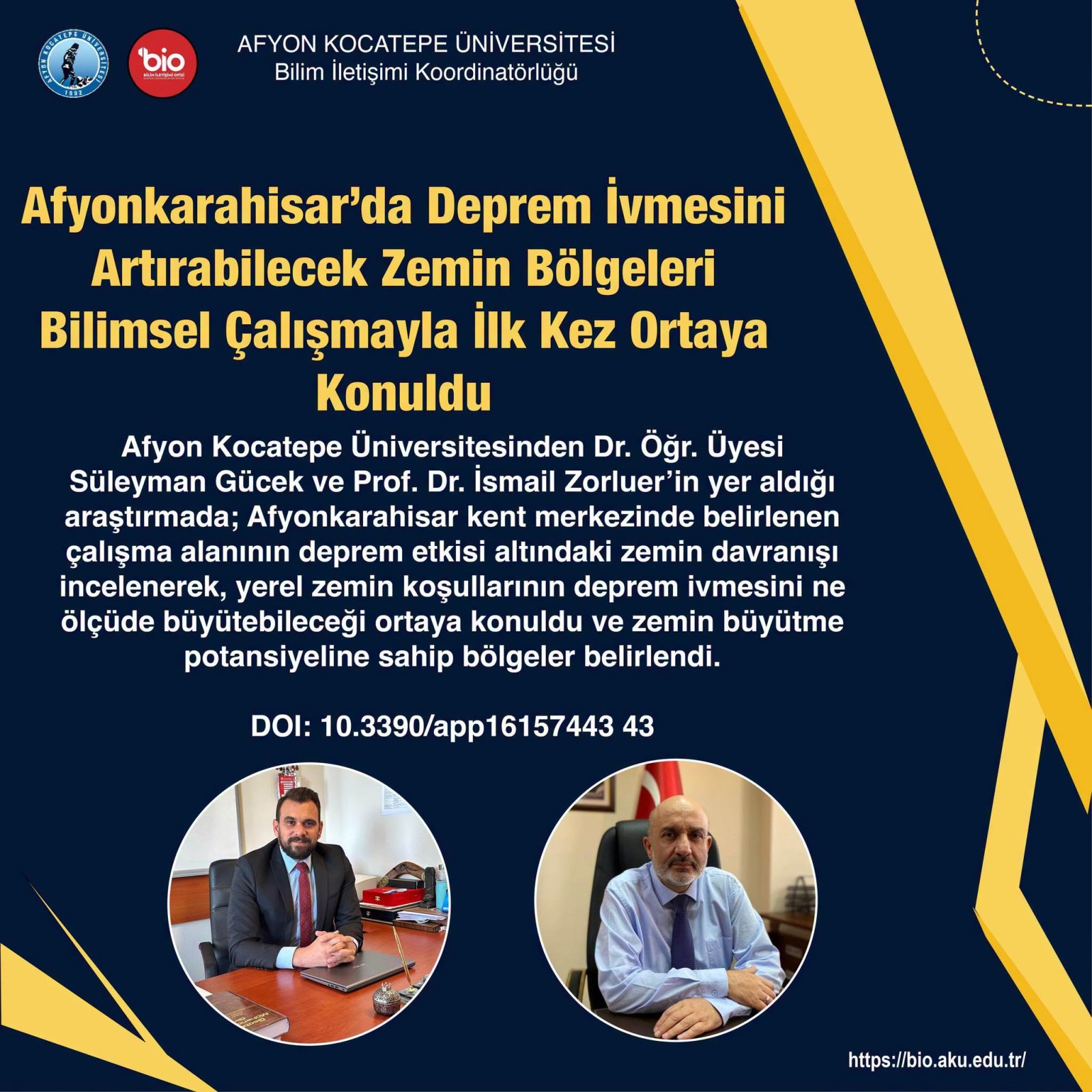 Afyonkarahisar’da Deprem İvmesini Artırabilecek Zemin Bölgeleri İlk Kez Haritalandırıldı