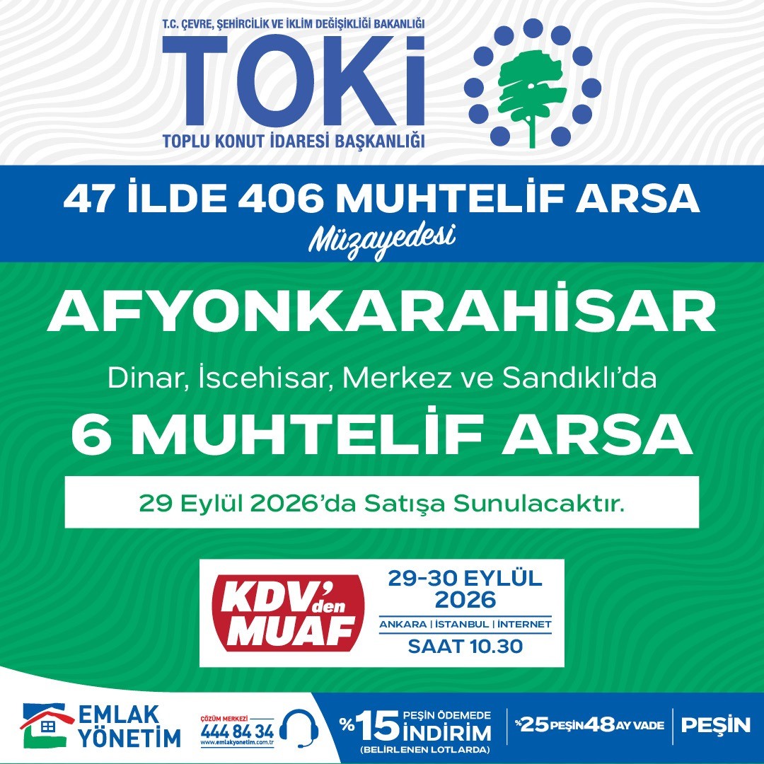TOKİ, Afyonkarahisar'da Arsa Satacak