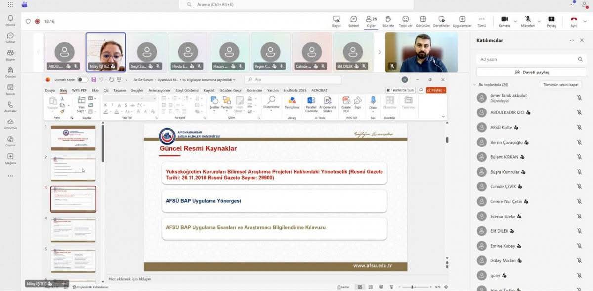 AFSÜ Araştırmacıların Proje Kapasitesini Güçlendiriyor
