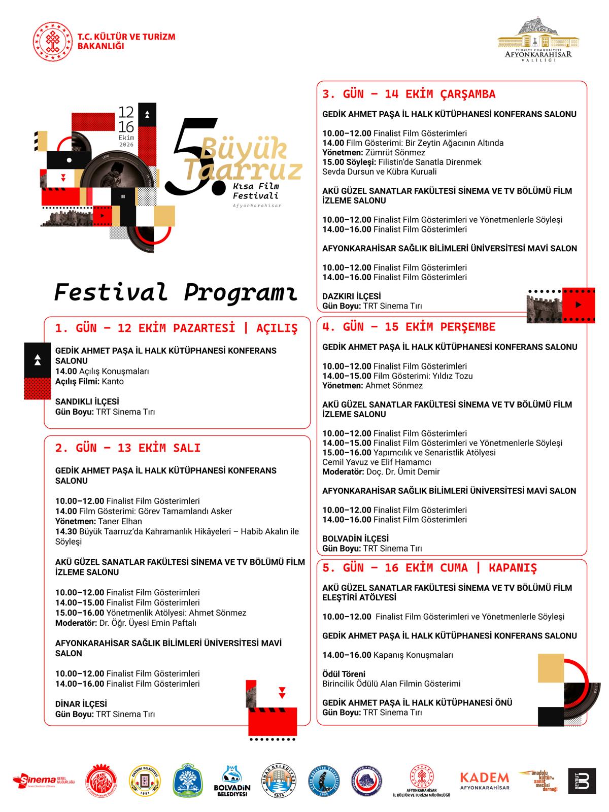 BÜYÜK TAARRUZ 5. KISA FİLM FESTİVALİ PROGRAMI BELLİ OLDU