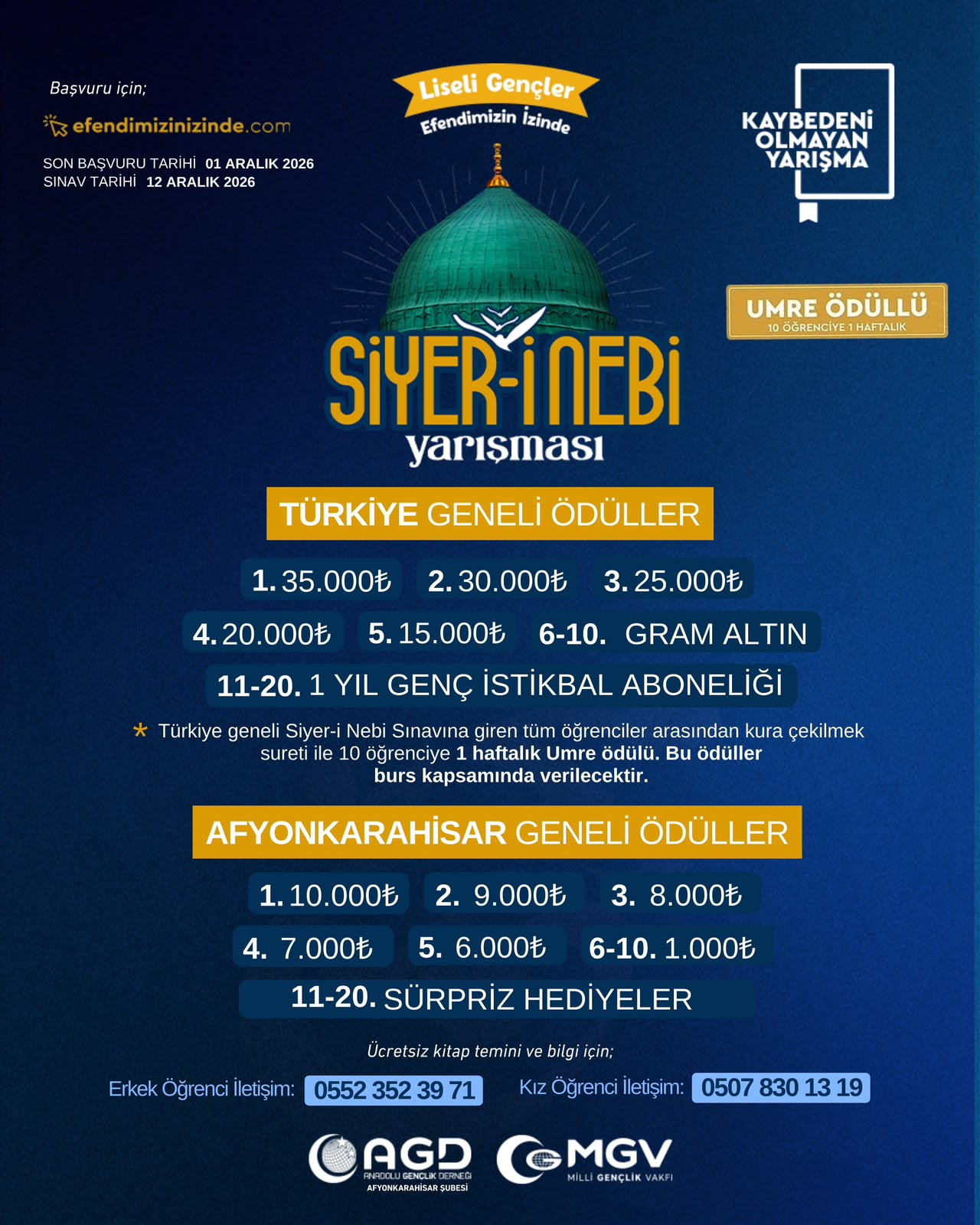 AFYONKARAHİSAR’DA UMRE ÖDÜLLÜ YARIŞMA